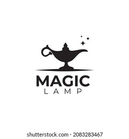 Black Traditional magic lamp vector logo design