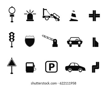 black traffic icon set