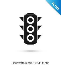 Black Traffic light icon isolated on white background.  Vector Illustration