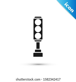 Black Traffic light icon isolated on white background.  Vector Illustration