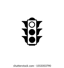 Black traffic light icon on white background