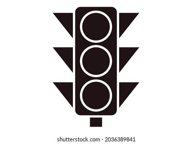 Black traffic light icon on white background.
