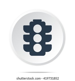 Black Traffic Light icon on white web button