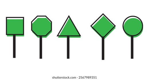 Black traffic signs. Road board text panel, mockup signage direction highway city signpost  location street design eps 10 