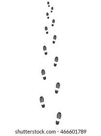 Black trail of prints of shoes, vector
