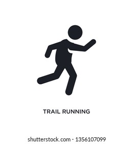 black trail running isolated vector icon. simple element illustration from sport concept vector icons. trail running editable logo symbol design on white background. can be use for web and mobile