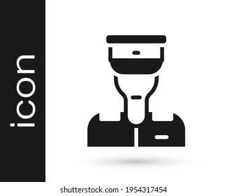 Black Train conductor icon isolated on white background.  Vector