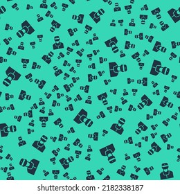 Black Train conductor icon isolated seamless pattern on green background.  Vector