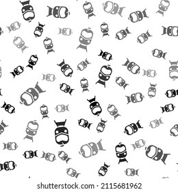 Black Train and railway icon isolated seamless pattern on white background. Public transportation symbol. Subway train transport. Metro underground.  Vector