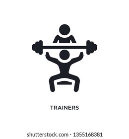 black trainers isolated vector icon. simple element illustration from gym and fitness concept vector icons. trainers editable logo symbol design on white background. can be use for web and mobile