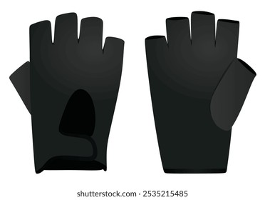 Luvas de treinamento pretas. ilustração vetorial