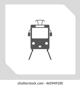 Black tram, vector illustration