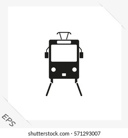 Black tram, vector illustration