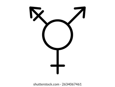 Black trans gender icon on white background