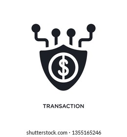 black transaction isolated vector icon. simple element illustration from big data concept vector icons. transaction editable black logo symbol design on white background. can be use for web and