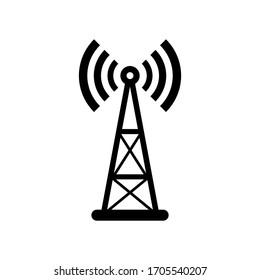 Black transmitter vector icon on white background  