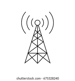 Black transmitter vector icon on white background 