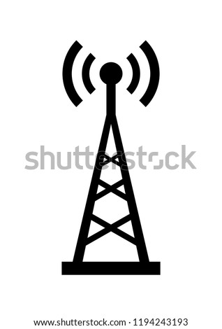 Black transmitter vector icon on white background 