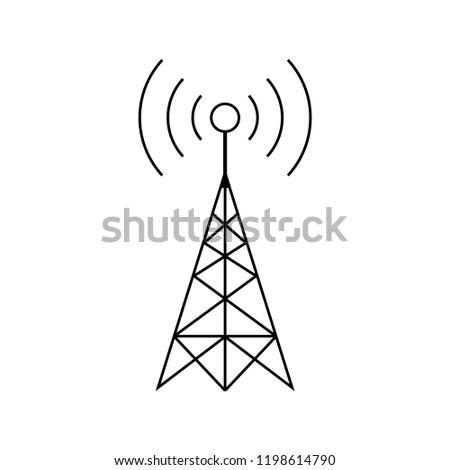 Black transmitter vector icon on white background 