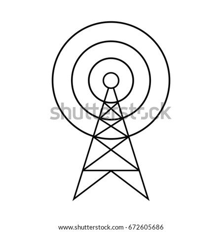 Black transmitter vector icon on white background 