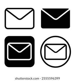 black and transparent email vector for business