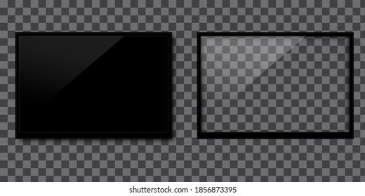 Black transparent black plates dark background  Glow light effect  Button black backdrop  Stock image 