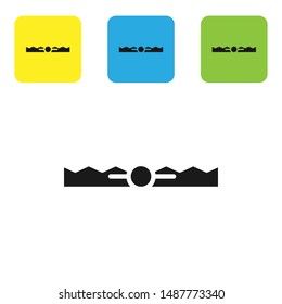 Black Trap hunting icon isolated on white background. Set icons colorful square buttons. Vector Illustration