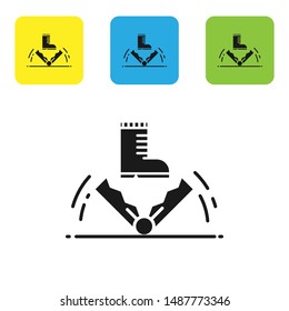 Black Trap hunting icon isolated on white background. Set icons colorful square buttons. Vector Illustration
