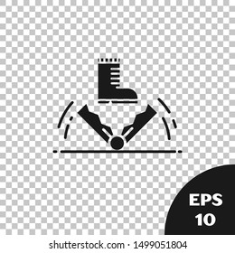 Black Trap hunting icon isolated on transparent background.  Vector Illustration