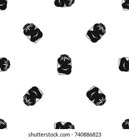Black trash bag pattern repeat seamless in black color for any design. Vector geometric illustration