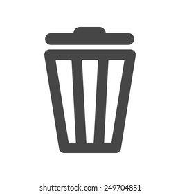 black trash bin icon on a white background