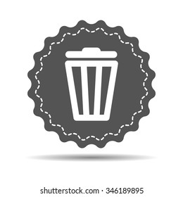 black trash bin icon on a white background