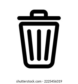 Black trash can or delete icon with white background