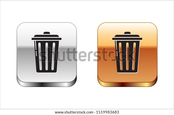 Black Trash Can Icon Isolated On Stock Vector Royalty Free 1519983683