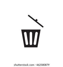 Black trash can icon, rash can sign, rash can vector