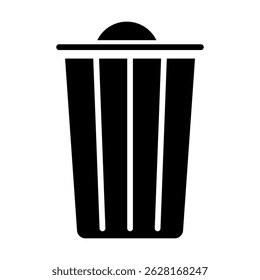 black trash can icon vector, eps 10.