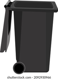 Schwarzer Müll kann, Abbildung, Vektorgrafik auf weißem Hintergrund.