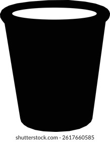 Black Trash Can Silhouette - Simple Representation of Cleanup and Recycling