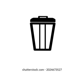 black trash can symbol icon