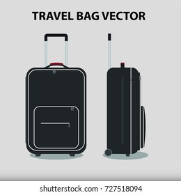 black travel bag illustration vector eps 10