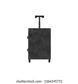 Black travel bag or suitcase. Isolated on white. Vector illustration