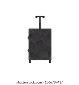 Black travel bag or suitcase. Isolated on white. Vector illustration