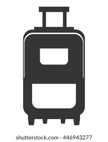 black travel bag with white pockets over isolated background, vector illustration 