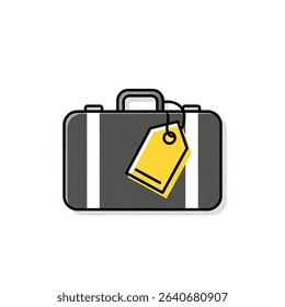black travel suitcase icon perfect for design illustration