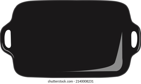 Black tray, illustration, vector on a white background.