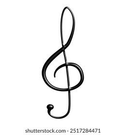 Negro agudo clef estilo 3d