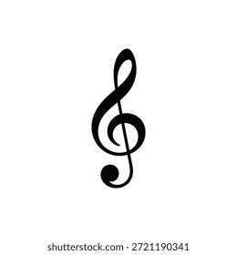 Símbolo de notación musical de clave de agudos negros sobre fondo blanco