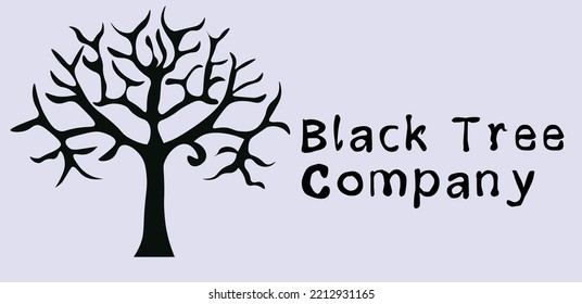 black tree company logo shilhouette nature plant store logo halloween dead tree