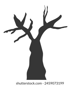 black tree for decoration your design. element tree with flat design style