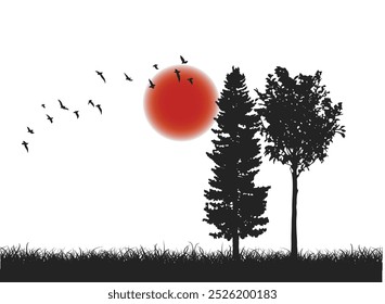 Black tree for Design elements.
